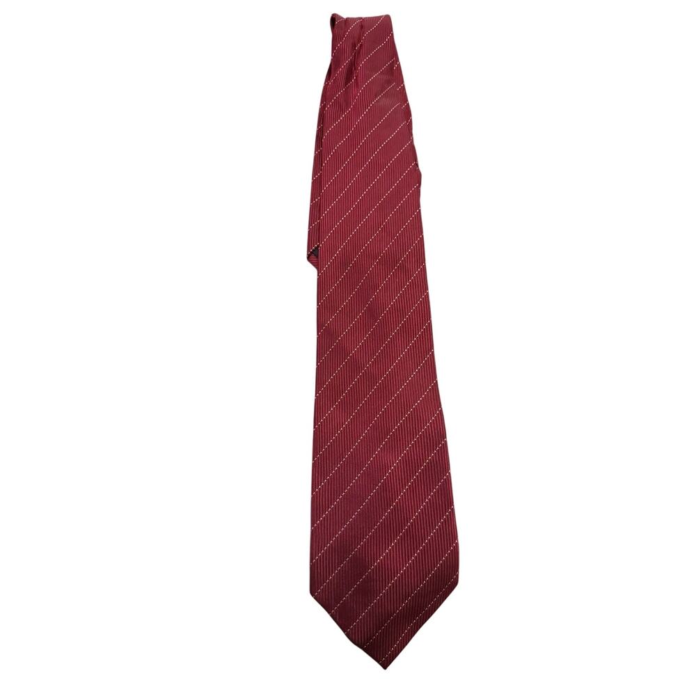 Barreds Collection Mens Burgundy Red Textured Striped Classic Necktie